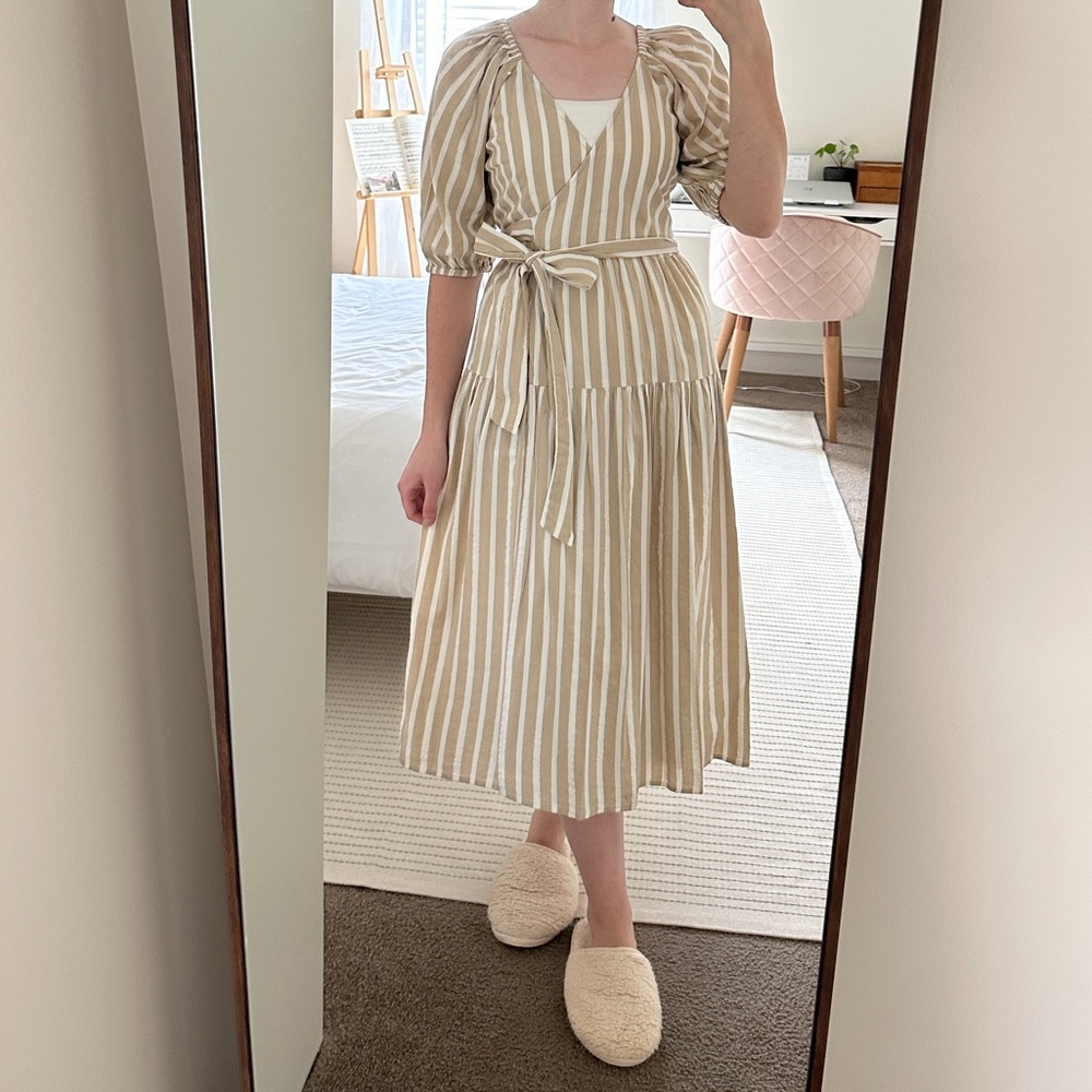 old navy striped wrap dress